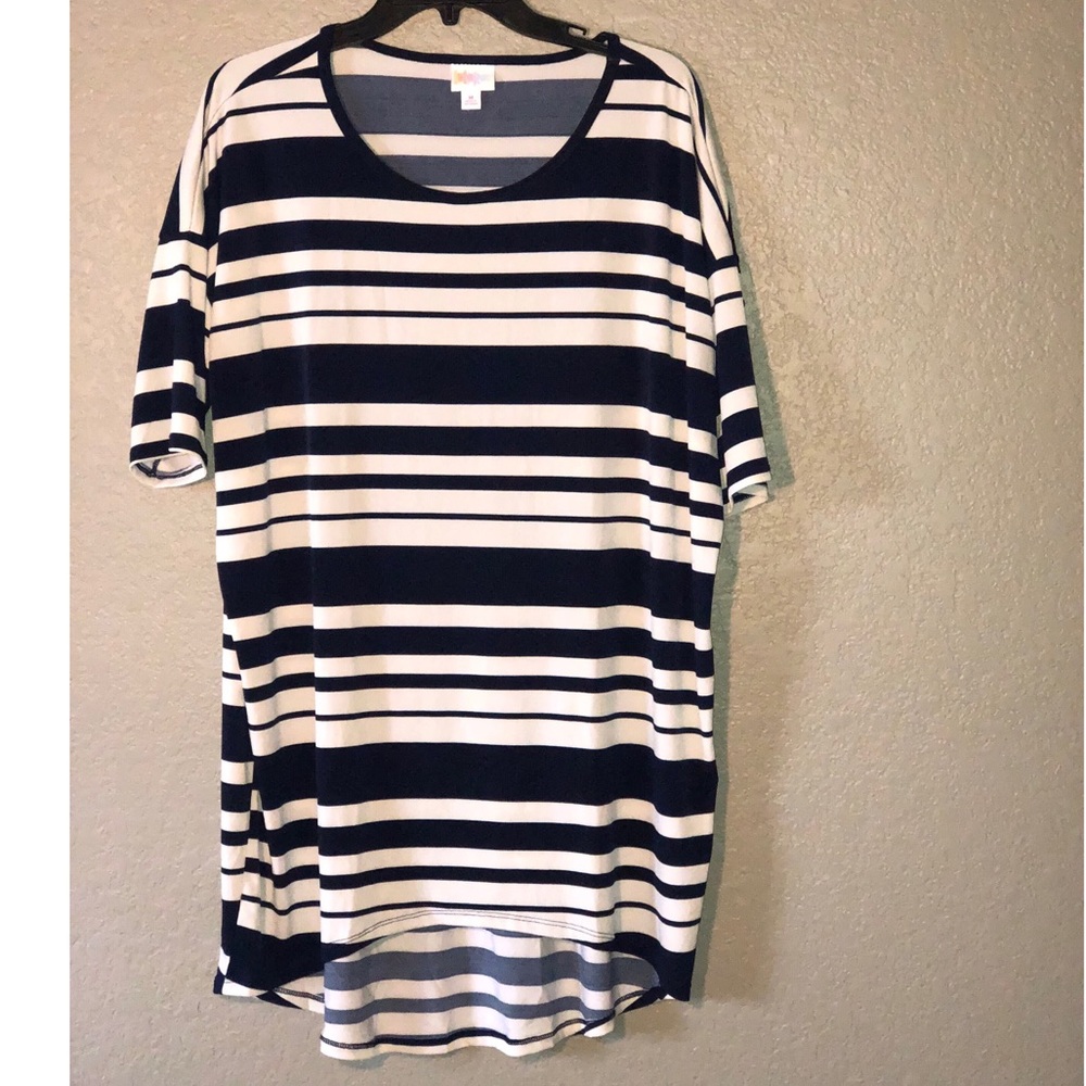LulaRoe Navy & White Stripe Irma Tunic